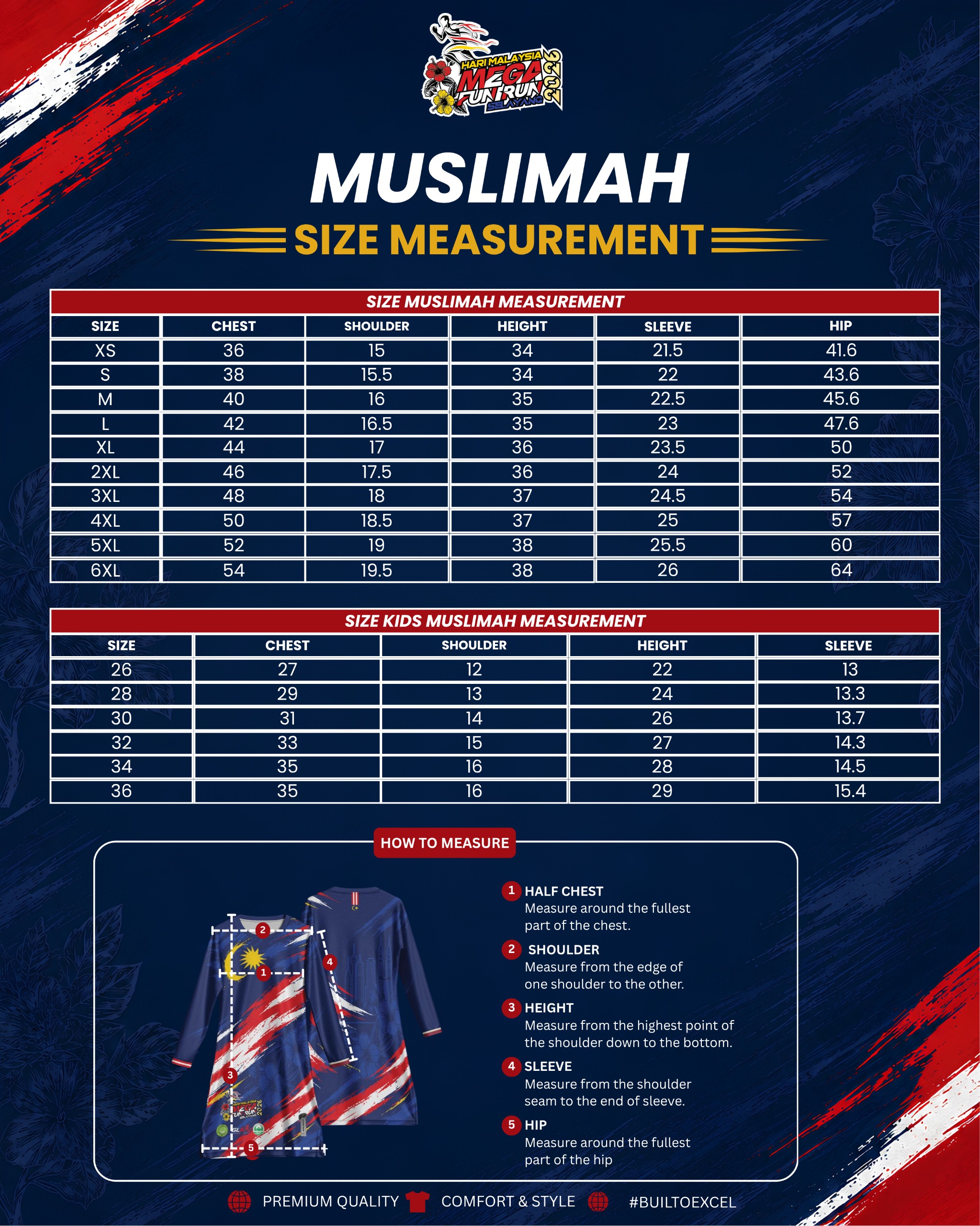 Size Measurement Muslimah Mega Fun Run Selayang 2026